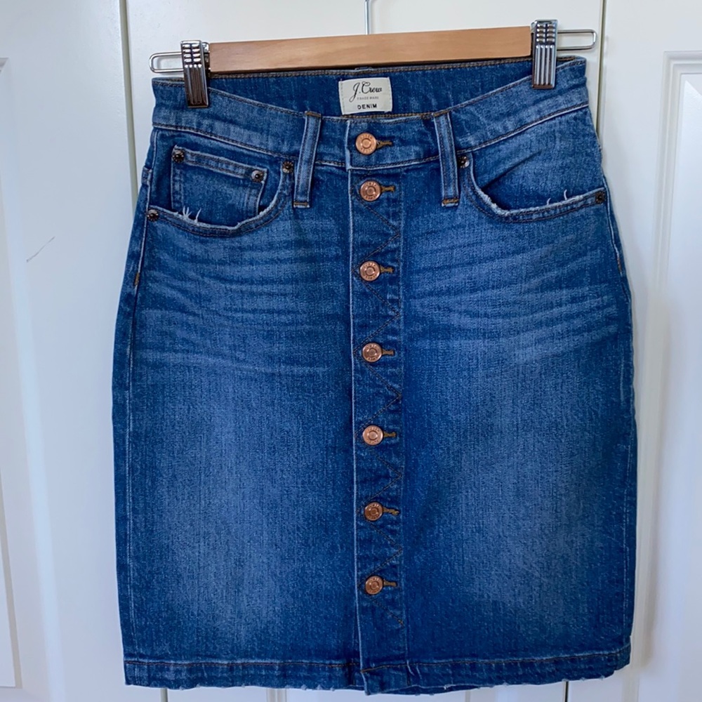 J. Crew Button Front Denim Skirt